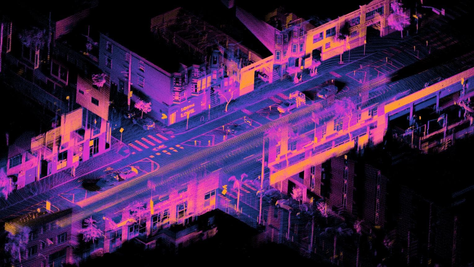 Machine-readable view of street geometry and persistent physical features.